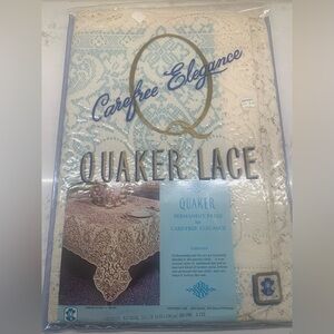 NEW Vintage Quaker Lace Tablecloth in Cream Oblong USA